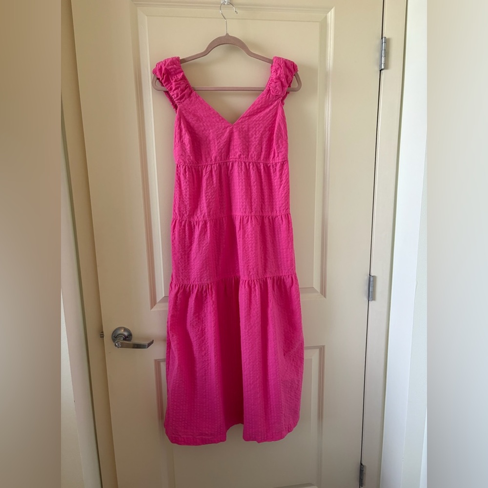 Old Navy Hot Pink Tiered Maxi Dress